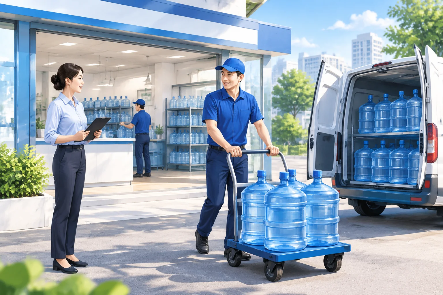 送水软件多少钱一年？比较报价时要看哪些收费项目，AI 生成场景示意